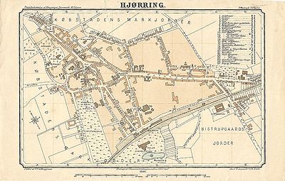 Bykort over Hjørring 1899