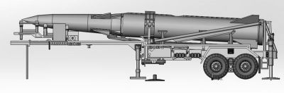 Pershing II raket med et kernevåben på 0,3-80 kilotons sprængkraft. Rækkevidde: 1700 km